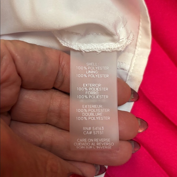 Karl Lagerfeld black and pink color block pleated short sleeve dress. Size XS. - Picture 9 of 17